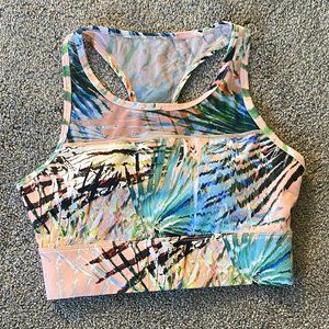 Fabletics Coral Palm Print Bra